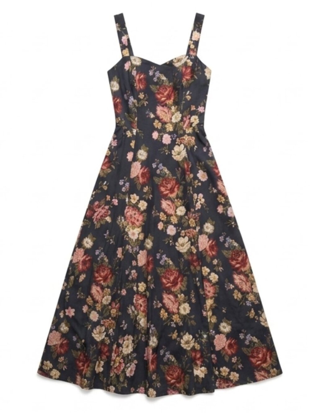 Avec Les Filles Floral Print Fit & Flare Midi Dress Size 4 NWT Romantic - Picture 6 of 11